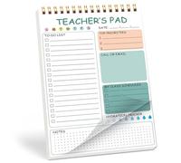 Teacher Daily Planner Notebook 52 Sheets Twin Coil Binding Paper Journal for Lesson Plans and Schedules Organization Educator Pad