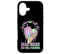 Teacher Dead Inside But Still Teaching Skeleton Pastel Goth Case for iPhone 17