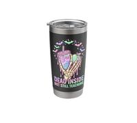 Teacher Dead Inside But Still Teaching Skeleton Pastel Goth Stainless Steel Insulated Tumbler