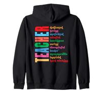 Teacher Dedicated Loving Motivated Creative Intelligent Zip Hoodie