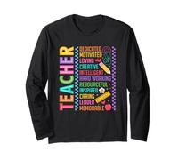 Teacher Dedicated Motivated Loving Creative Intelligent Long Sleeve T-Shirt