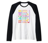 Teacher Dedicated Motivated Loving Creative Intelligent Raglan Baseball Tee