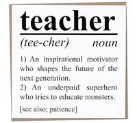 Teacher Definition Card, End of Year Leaving Card for Teacher, Thank You, School Graduation Greeting, Best Gift, Thank You for