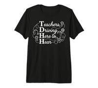 Teacher Driving Here to Hear ASL Hearing Aid Premium T-Shirt