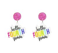 Teacher Earrings for Women 2024 Back to School Acrylic Drop Dangle Earrings Fun Colorful First Day of School Earrings for Students Teacher Appreciation Gifts for Women, Acrylic, No Gemstone