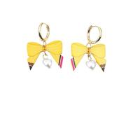 Teacher Earrings for Women Pencil Bow Shaped Earrings Dangle Earring Bow Trnedy Preppy Earrings Student Back to College Gift, Zinc, No Gemstone