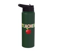 Teacher Educator School Classroom Apple Patterned Learning Stainless Steel Insulated Water Bottle