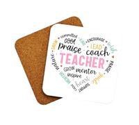 Teacher End of Term Leaving Gifts, Coffee Drinks Coaster For The Best Tutor Mentor Classroom Assistant, Thank You Appreciation Presents 037