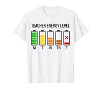 Teacher Energy Level Funny Weekly Battery Meter Coffee T-Shirt