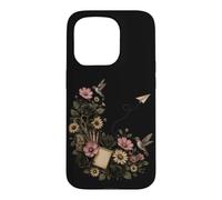 Teacher Floral Hummingbird School Supplies Paper Case for iPhone 15 Pro
