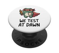 Teacher Frog We Test At Dawn Funny Superhero Graphic PopSockets Adhesive PopGrip