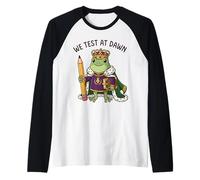Teacher Frog We Test At Dawn Test Day Coordinator Final Exam Raglan Baseball Tee