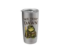 Teacher Frog We Test At Dawn Test Day Coordinator Final Exam Stainless Steel Insulated Tumbler