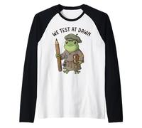 Teacher Frog We Test At Dawn Test Day Final Exam Coordinator Raglan Baseball Tee