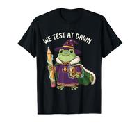 Teacher Frog We Test At Dawn Test Day Teacher Final Exam Value Graphic T-Shirt
