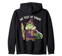 Teacher Frog We Test At Dawn Test Day Teacher Final Exam Zip Hoodie