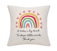 Teacher Gift Cushion Covers - It Takes A Big Heart To Teach Little Minds Thank You Teacher Appreciation Gift for Women Men Teachers Appreciation Week Gift Birthday Gift (it takes)