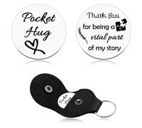 Teacher Gift for Women Thank You Appreciation Gifts for Teachers Coworker Employee Boss Pocket Hug Token Graduation Teacher's Day Christmas Retirement Presents Stainless Steel Double Sided Coin