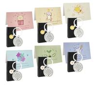 Teacher Gifts, 6 Packs Thank You Gift for Teacher, Teacher Leaving Gifts for Colleagues Teaching Assistants Thanksgiving Day Thank You Cards with Envelopes Inspirational Keychain (Flower)