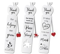 Teacher Gifts, Appreciation Bookmarks for Teachers, 3 PCS Thank You Teacher Gifts for Women Men, Teachers Appreciation Gift Metal Bookmarks for Teacher’s Day Retirement Christmas Birthday