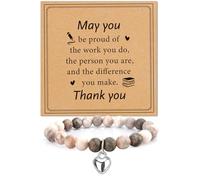Teacher Gifts for Women,End of Year School Teacher Appreciation Graduation Retirement Valentines Day Christmas Thanksgiving Birthday High School Thank You Gifts Bracelet Pink,Stocking Stuffers