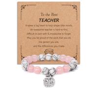 Teacher Gifts for Women, End of Year Teacher Appreciation Gifts for Women from Student, Natural Stone Teachers Bracelet Thank You Teachers Gift for Christmas Birthday