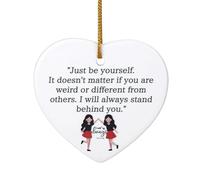 Teacher Gifts for Women,Heart Shape White Ceramic Encouragement Pendant 7.5 cm ×7.3 cm,Thank You Gift,Express Gratitude to Besties, Friends, Mothers, and Teachers(Style C)