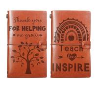 Teacher Gifts for Women Men, 2PCS Leather Journal Thank You Teacher Gifts Gifts for Teachers, Teacher Notebook Thank You Gifts for Women Teacher Christmas Gifts Teacher