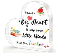Teacher Gifts for Women Men, Thank You Teacher Gifts - Heart Shaped Acrylic Plaque Gifts for Teachers 10 × 10 × 1cm, Personalised Teacher Gifts, Best Teacher Gifts