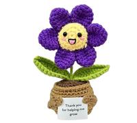 Teacher Gifts for Women, Thank You for Helping Me Grow, Emotional Support Gift, Handmade Knitted Positive Sunflower Gift Best Teacher Appreciation Gifts for Nursery Teacher Teaching Assistant