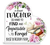 Teacher Gifts, Teacher Gifts for Women, Teacher Appreciation Gifts, Thank You Acrylic Plaque Decoration Teacher Gifts from Student, First Day of School Gifts | Christmas Gifts (Teacher Flower)
