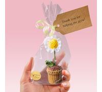 Teacher Gifts - Thank You For Helping Me Grow - Crochet Sunflower, Daisy, Heart Gifts - Lovely Teacher Appreciation Gifts - Best Teacher Gift for Nursery Teacher, Teaching Assistant (Daisy)