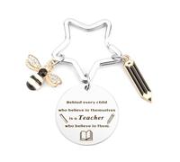 Teacher Gifts,Thank You Teacher Gifts,Bee Keyring,Teacher birthday Gifts for Teachers,Best Teacher Appreciation Gifts,End of Year Teacher Gifts from Students,Art Teacher Gift,Teacher Thanksgiving Gift