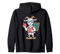 Teacher Goat Math X Plus 2 Blackboard Apple Zip Hoodie