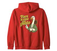 Teacher Goose Coffee Drinking Italian Italy Saying Gusto Zip Hoodie