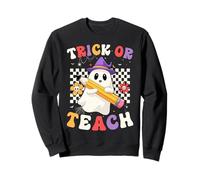 Teacher Halloween Costume Boo Ghost Floral Trick Or Teach Sweatshirt