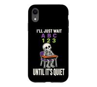 Teacher Halloween Skeleton ABC 123 School Desk Books Case for iPhone XR