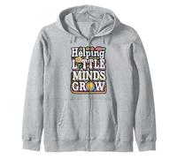 Teacher Helping Little Minds Bloom Zip Hoodie