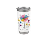 Teacher Helping Little Minds Grow Floral Design Stainless Steel Insulated Tumbler