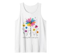 Teacher Helping Little Minds Grow Floral Design Tank Top