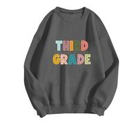 Teacher Hoodless Sweatshirt For Women: First Day Of School Hoodless Sweatshirt Teacher's Outfit Graphic Sweatshirt Hoodie with No Hood (Dark Gray, XXL)