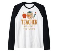 Teacher - Influences the future with style Raglan Baseball Tee