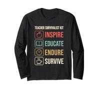 Teacher Inspire Educate Endure Survive Classroom Educator Long Sleeve T-Shirt