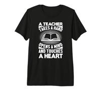 Teacher Inspires Hand Mind Heart Education Quote Premium T-Shirt