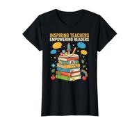 Teacher Inspiring Teachers Empowering Readers Cool Phonics Value Graphic T-Shirt, Women, Black, L