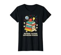 Teacher Inspiring Teachers Empowering Readers Womans Phonics Value Graphic T-Shirt, Women, Black, XL