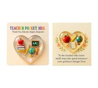 Teacher Keepsake - Acrylic Heart Ornament Teacher Appreciation Gift Card Teacher Keepsake Student Teen Boys Girls Birthday Party Decoration