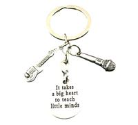 Teacher Keychain Music Key Ring Pianist Gift Music Microphone Notes Handmade Guitar Jewelry Do Your Favorite Souvenirs