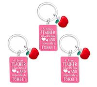 Teacher Keyring Appreciation Thank You Gift For Teachers From Student A Great Teacher Is Hard To Find And Impossible To Forget (3PCs)