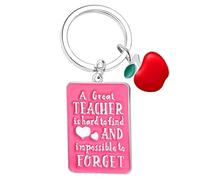 Teacher Keyring Appreciation Thank You Gift For Teachers From Student A Great Teacher Is Hard To Find And Impossible To Forget (1PC)